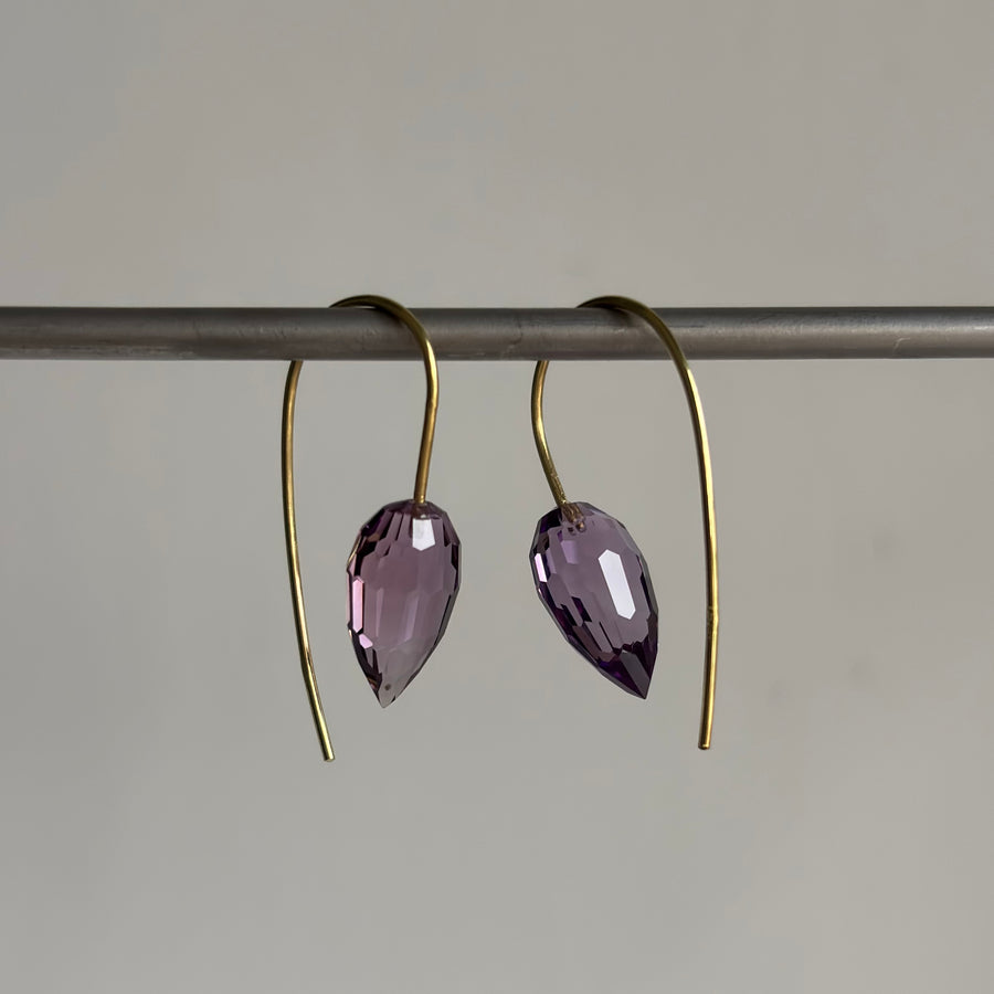 Faceted Amethyst Drop Earrings