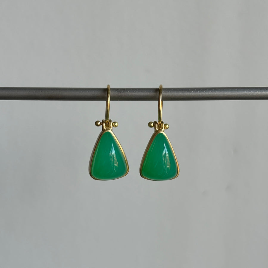 Triangle Chrysoprase Earrings