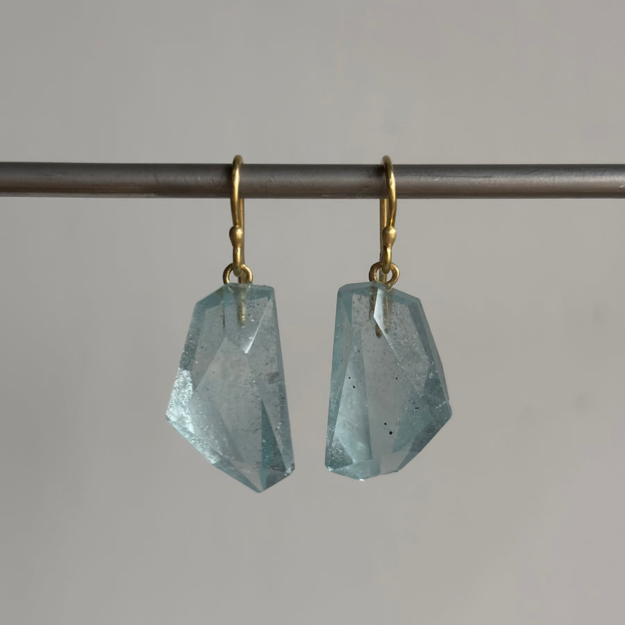 Tumbled Aquamarine Drop Earrings