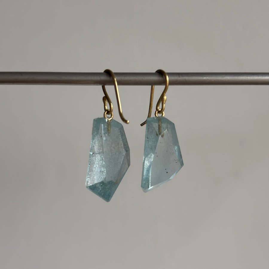 Tumbled Aquamarine Drop Earrings