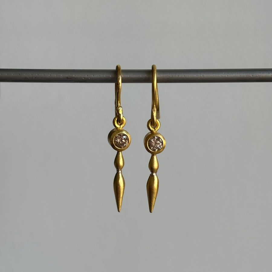 Diamond Double Drop Pod Earrings