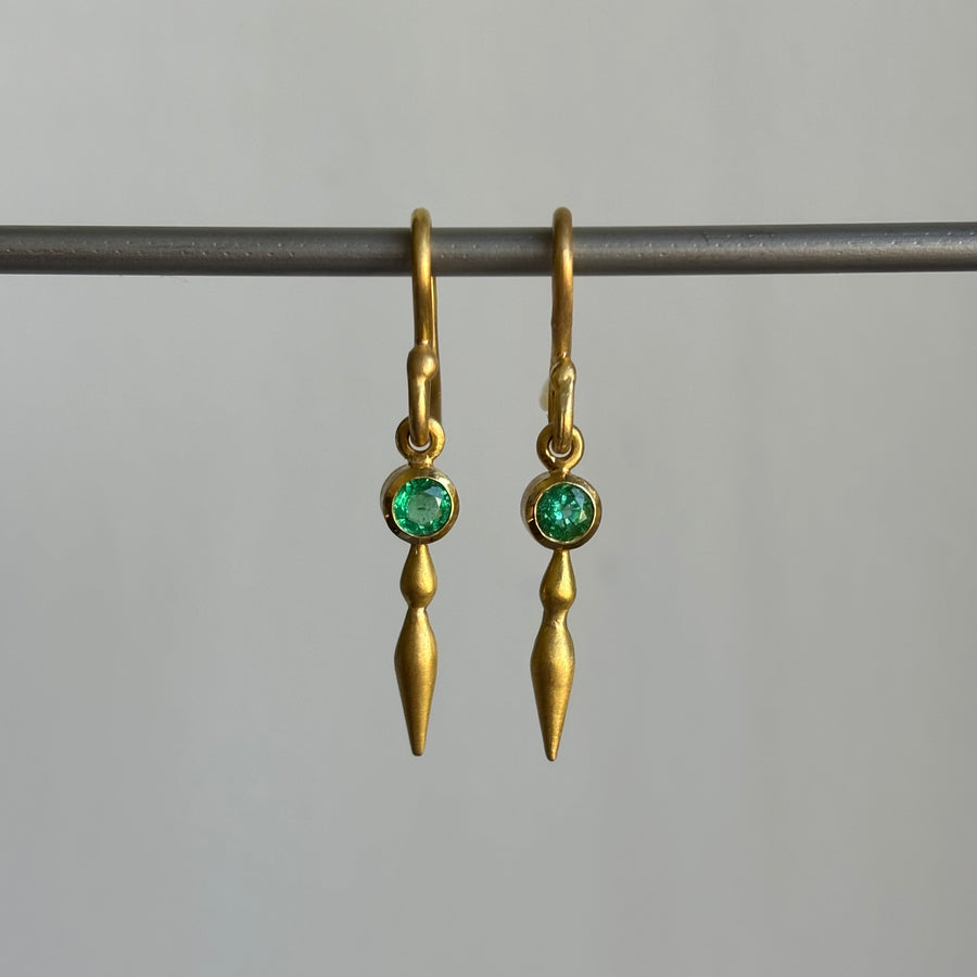 Emerald Double Pod Drop Earrings