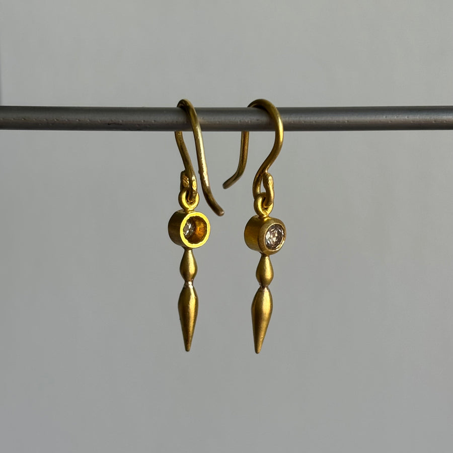 Diamond Double Drop Pod Earrings