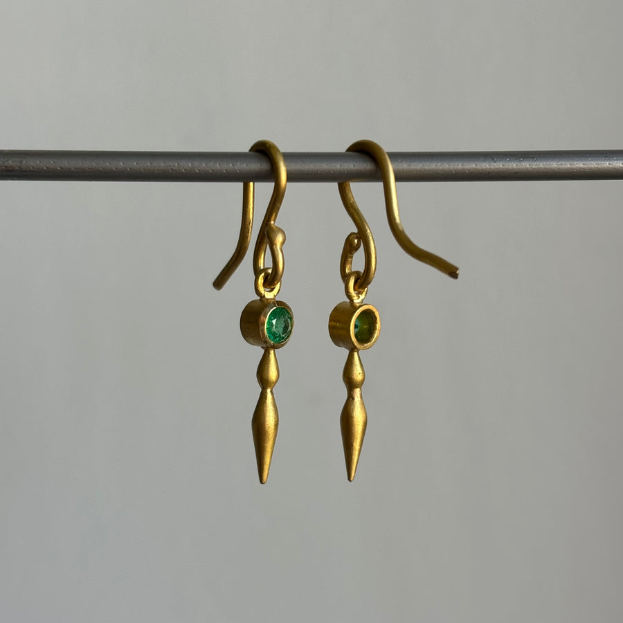 Emerald Double Pod Drop Earrings