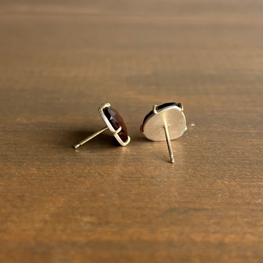 Orange Spessartite Garnet Vanity Stud Earrings