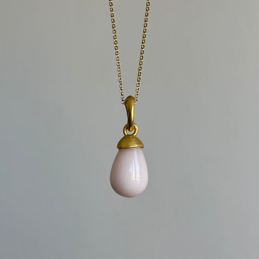 Sculptural Pink Opal Drop Pendant