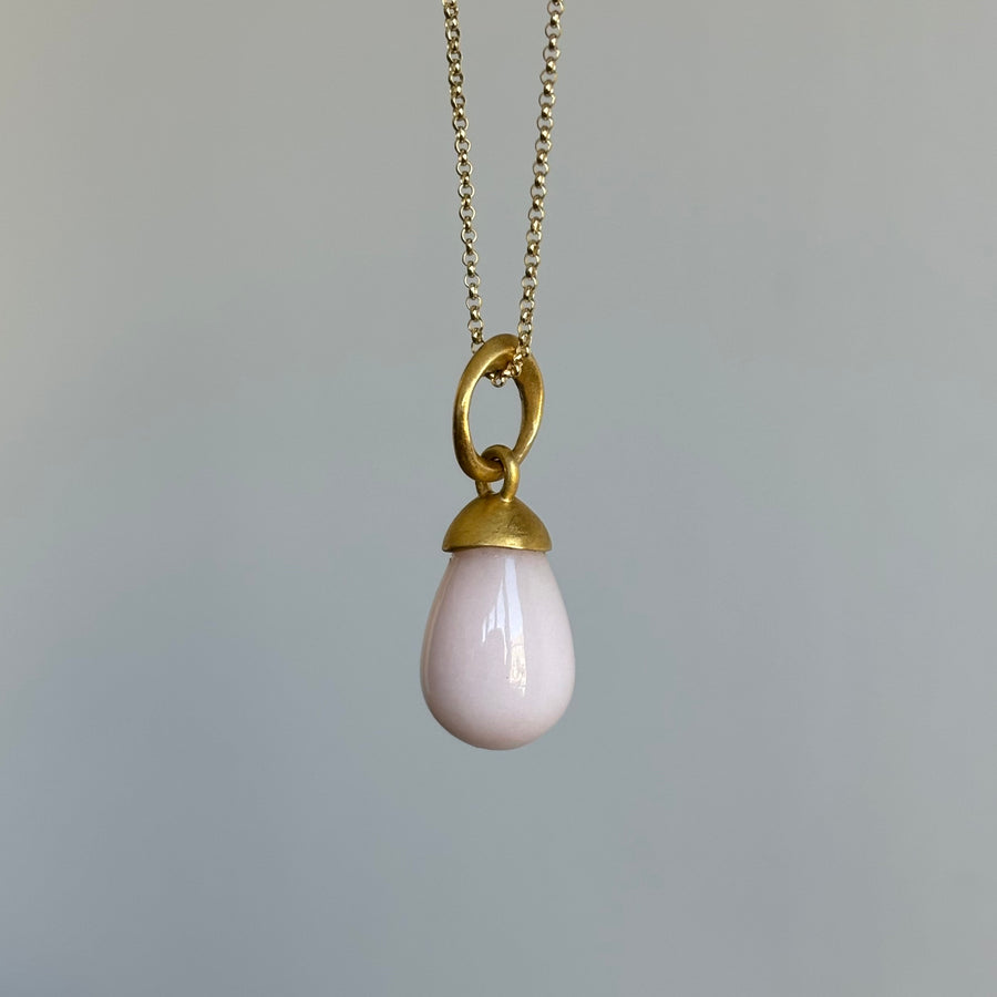 Sculptural Pink Opal Drop Pendant