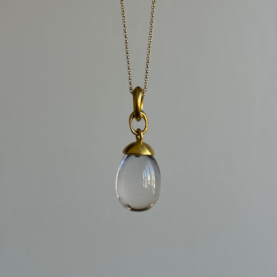 Sculptural Rock Crystal Drop Pendant