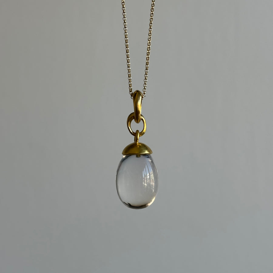 Sculptural Rock Crystal Drop Pendant