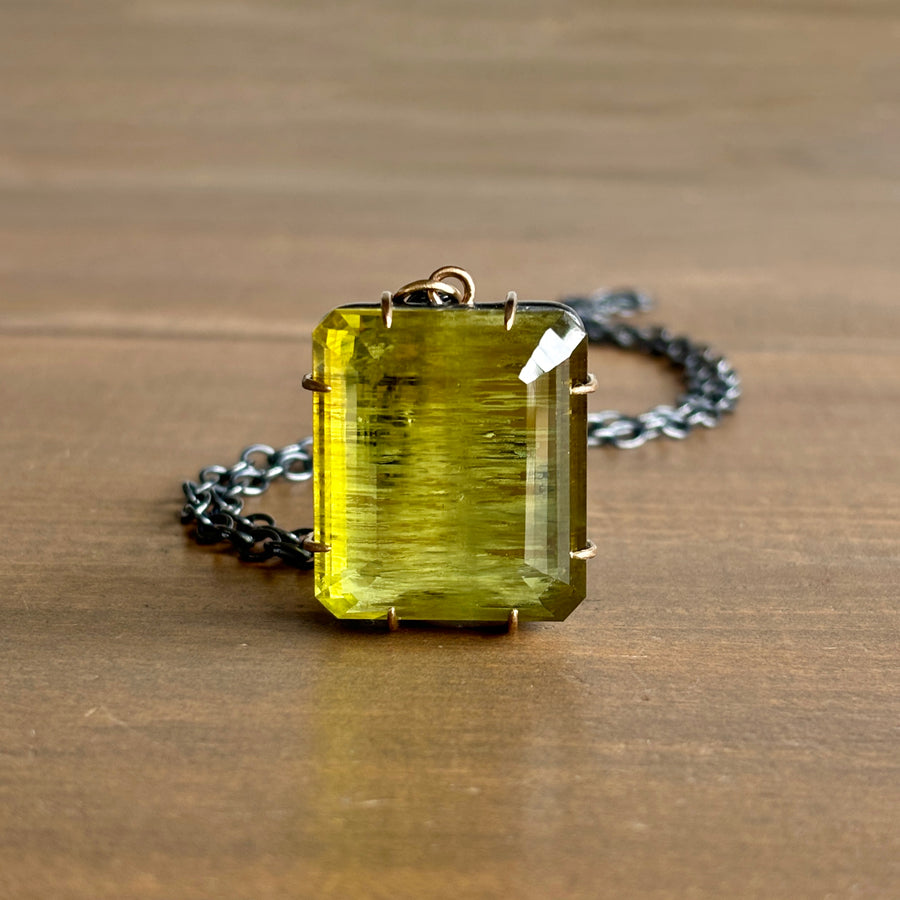 Green Heliodor Beryl Vanity Necklace