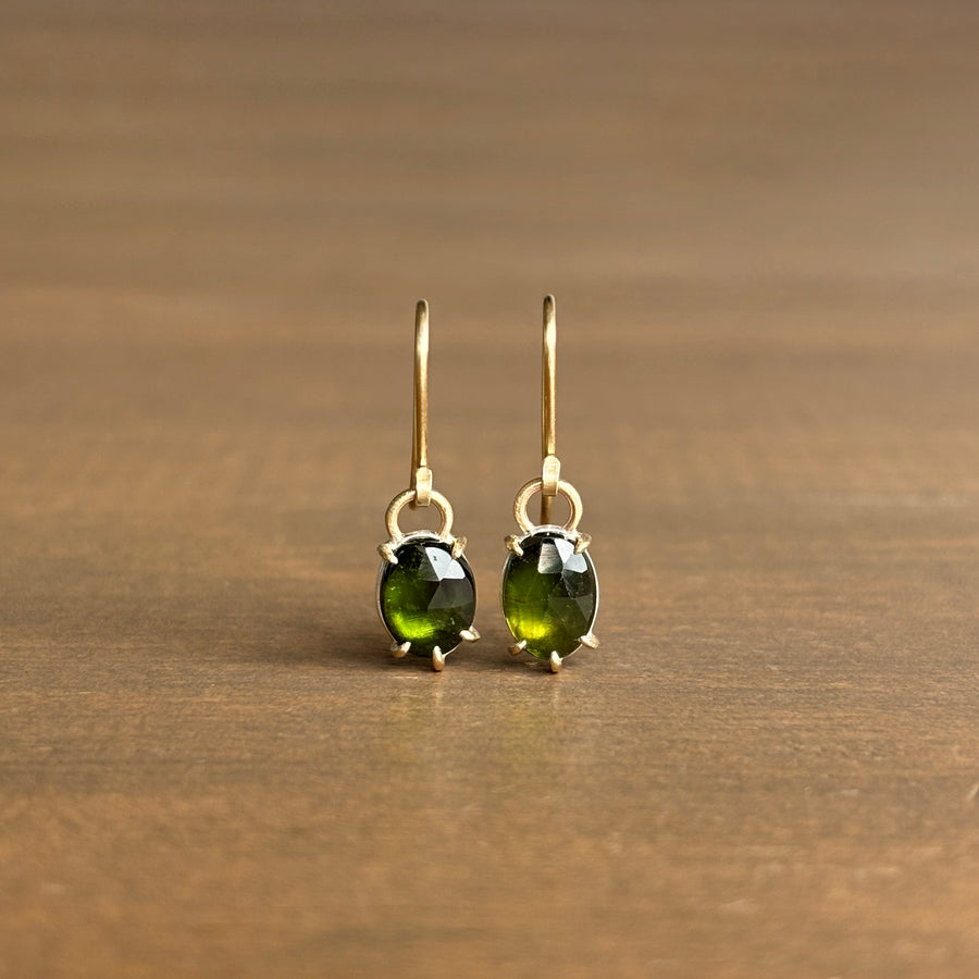 Petite Green Tourmaline Vanity Earrings