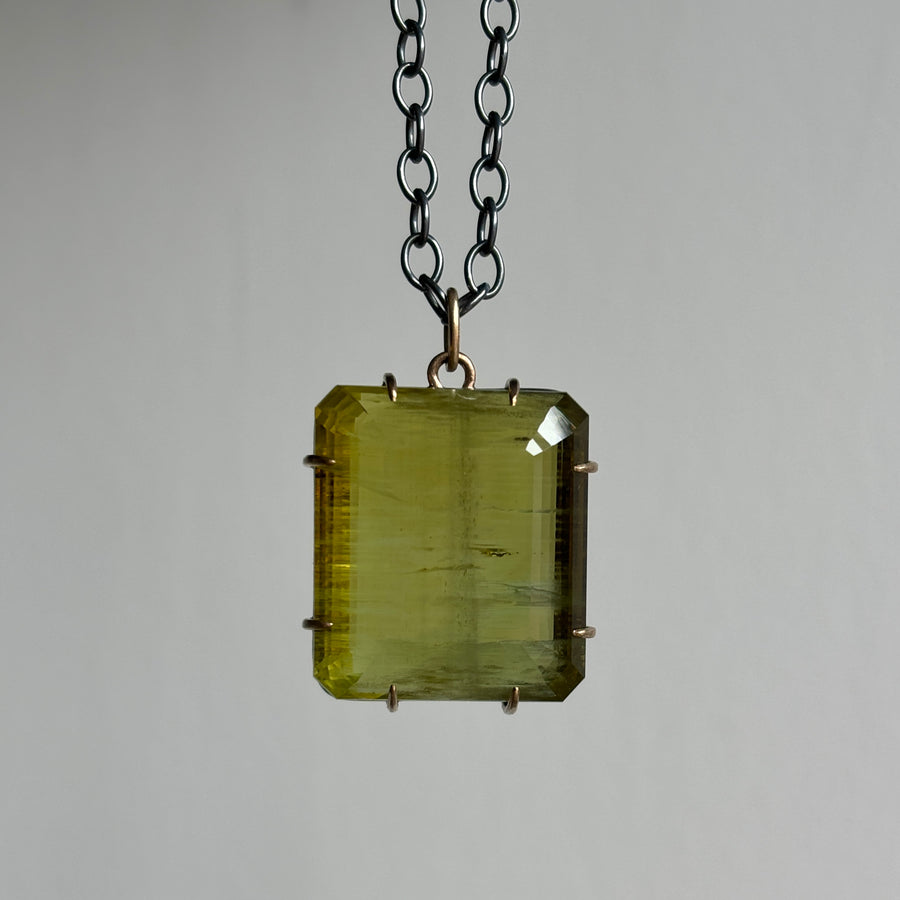 Green Heliodor Beryl Vanity Necklace