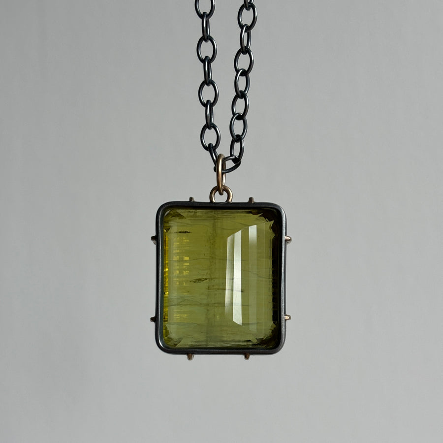 Green Heliodor Beryl Vanity Necklace