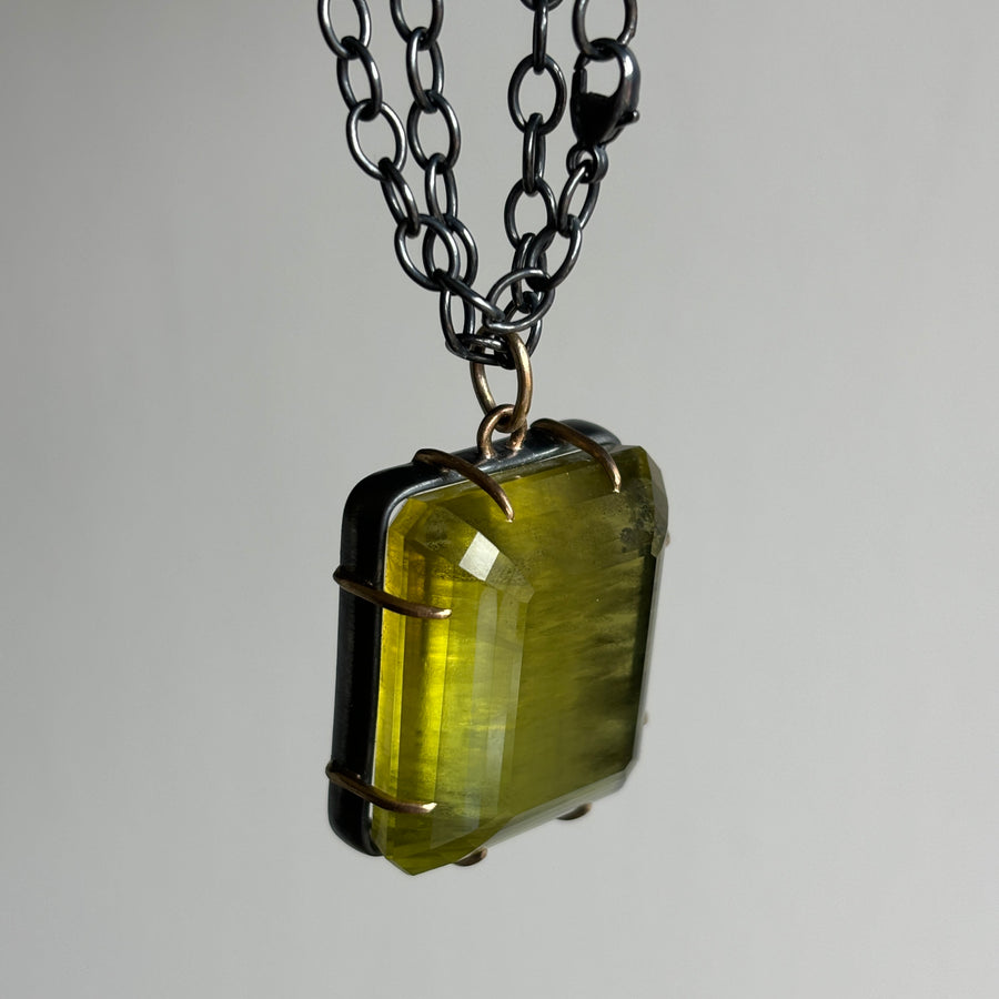 Green Heliodor Beryl Vanity Necklace