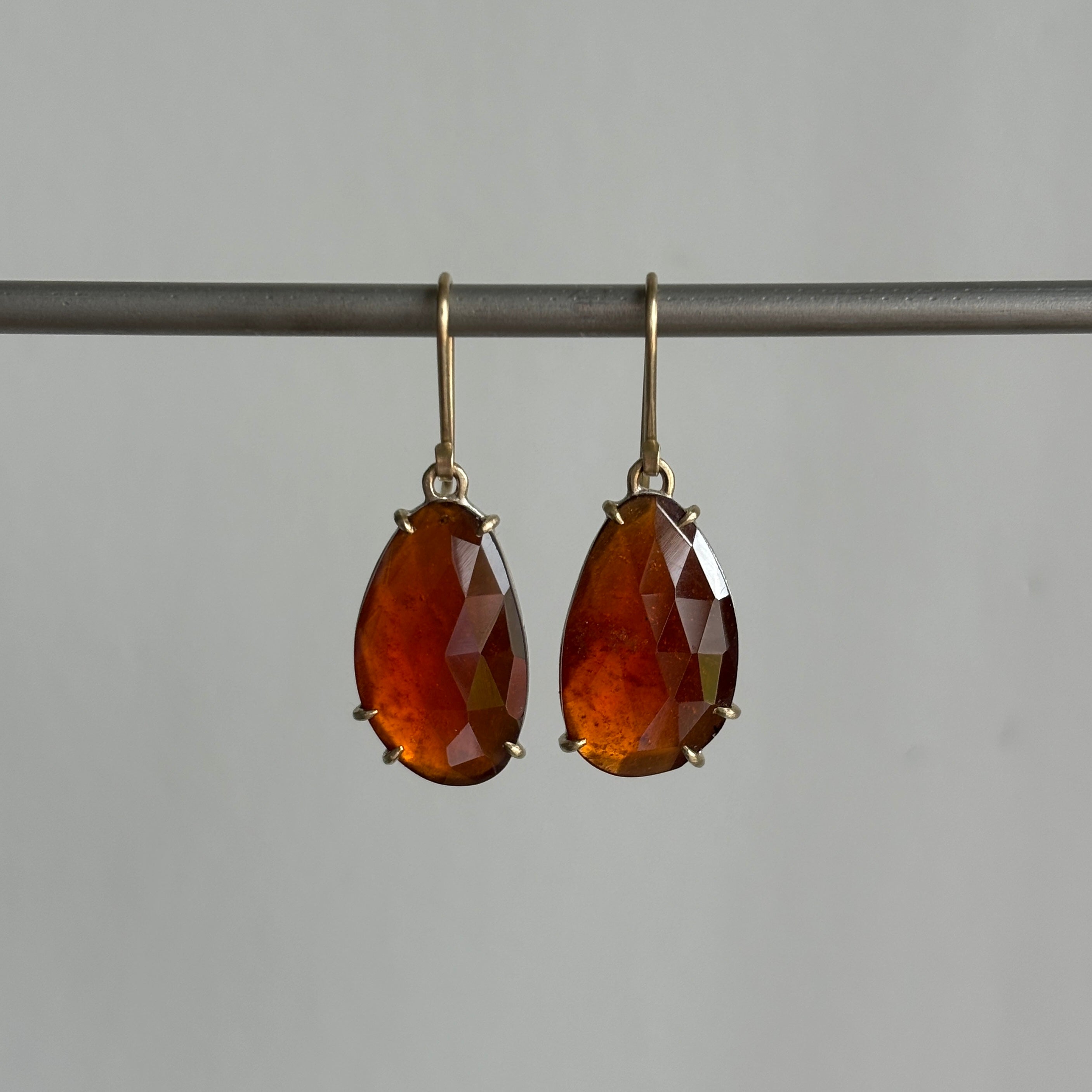 Orange garnet discount dangle earrings