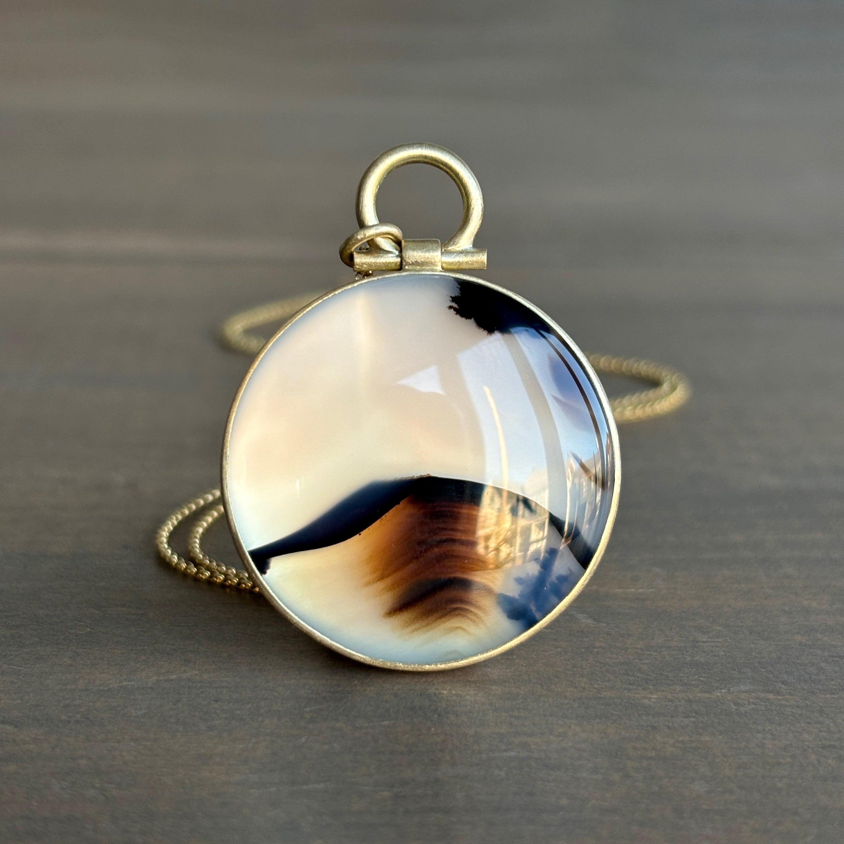 Montana Agate Pendant Necklace Gold Jewelry L. deals Baker