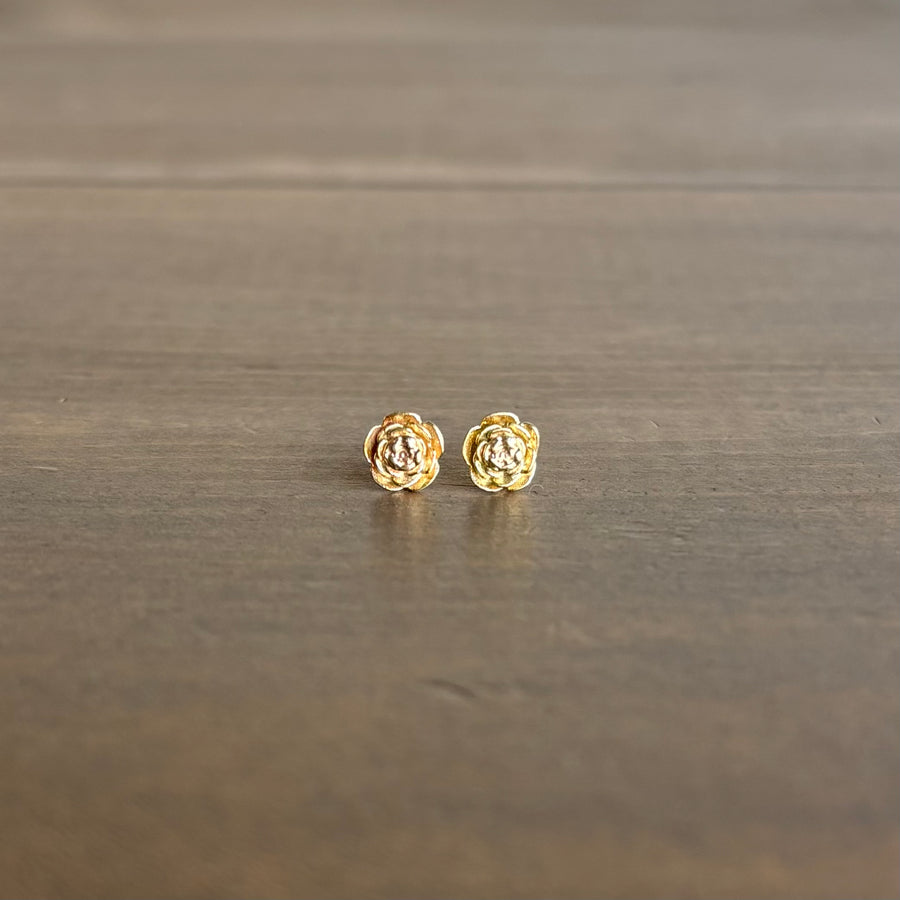 Medium Gold Rose Garden Stud Earrings