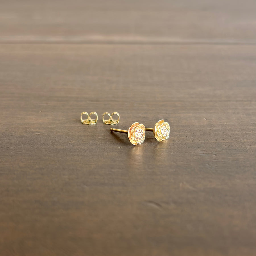 Medium Gold Rose Garden Stud Earrings