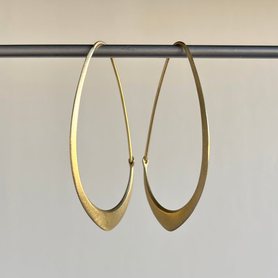 Medium Gold Facet Hoop Earrings