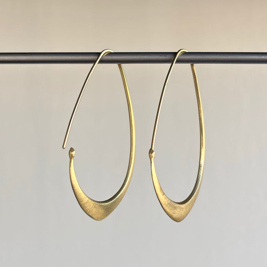 Medium Gold Facet Hoop Earrings