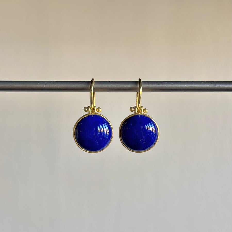 Round Lapis Earrings