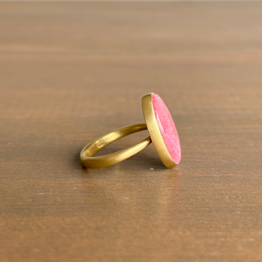 Frosty Pink Tourmaline Oval Ring