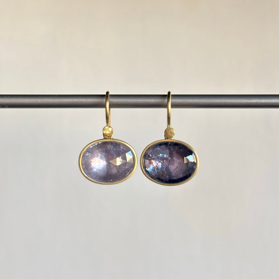 Violet Oval Mismatched Umba Sapphire Earrings