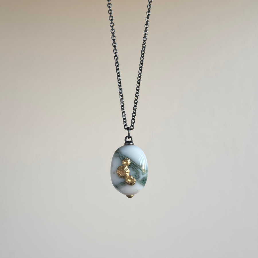 Moss of Éire Opal Ruthie B. Necklace with Barnacles