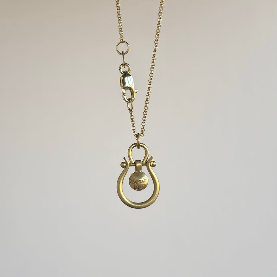 Small Rose Cut Black Diamond Lyre Pendant