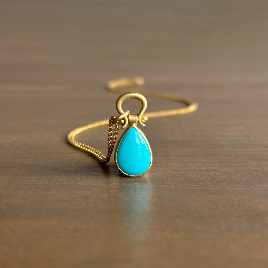 Sleeping Beauty Turquoise Drop Pendant