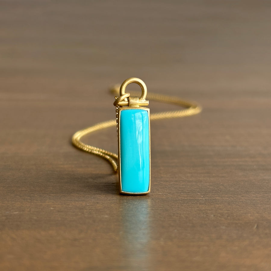 Sleeping Beauty Turquoise Rectangle Pendant