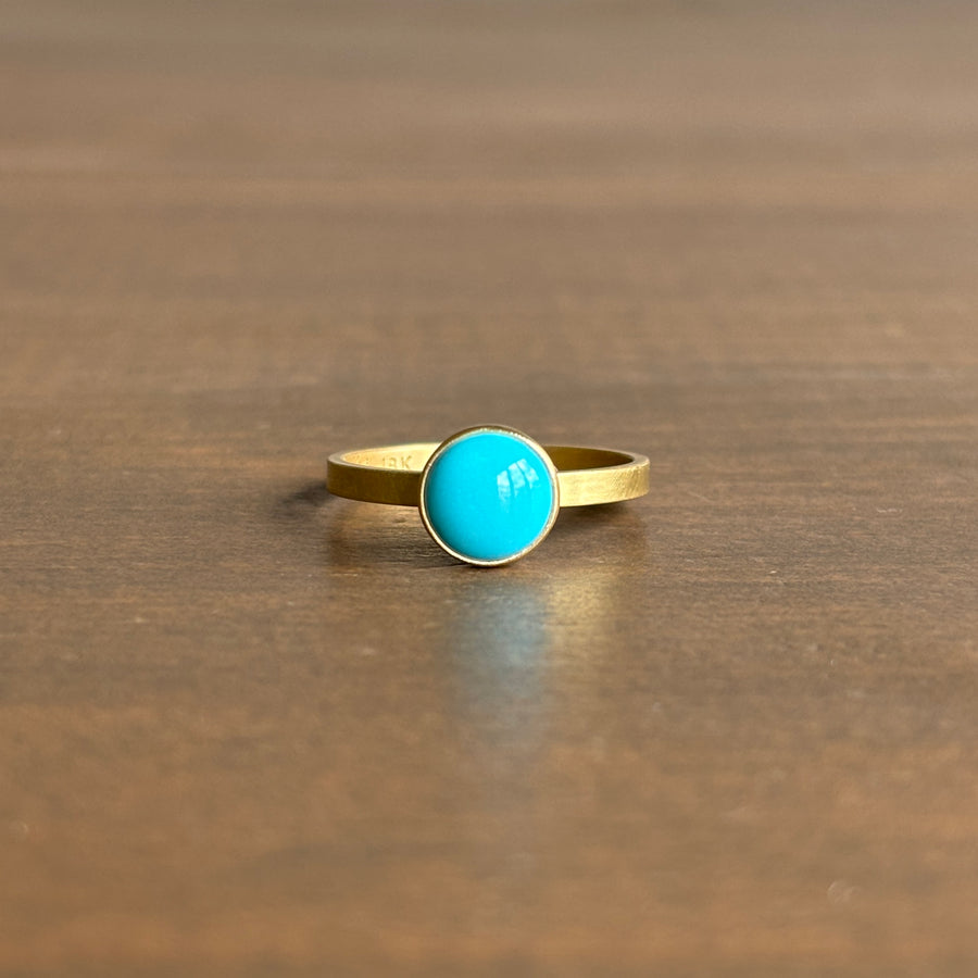 Round Sleeping Beauty Turquoise Stacking Ring