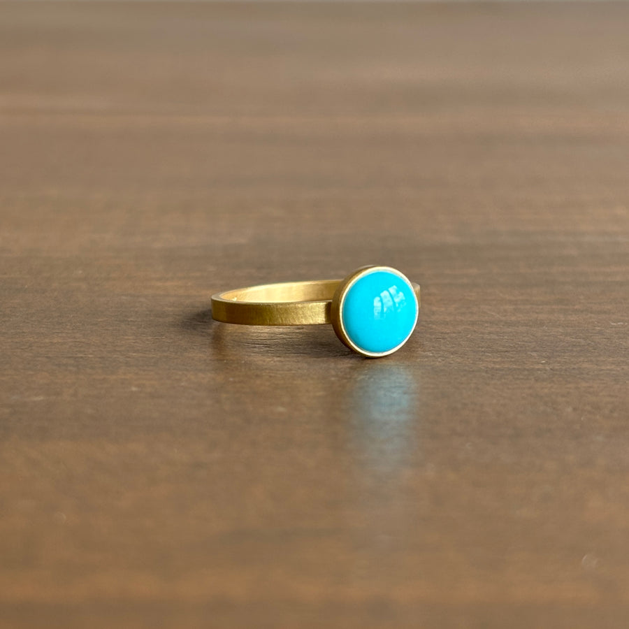 Round Sleeping Beauty Turquoise Stacking Ring