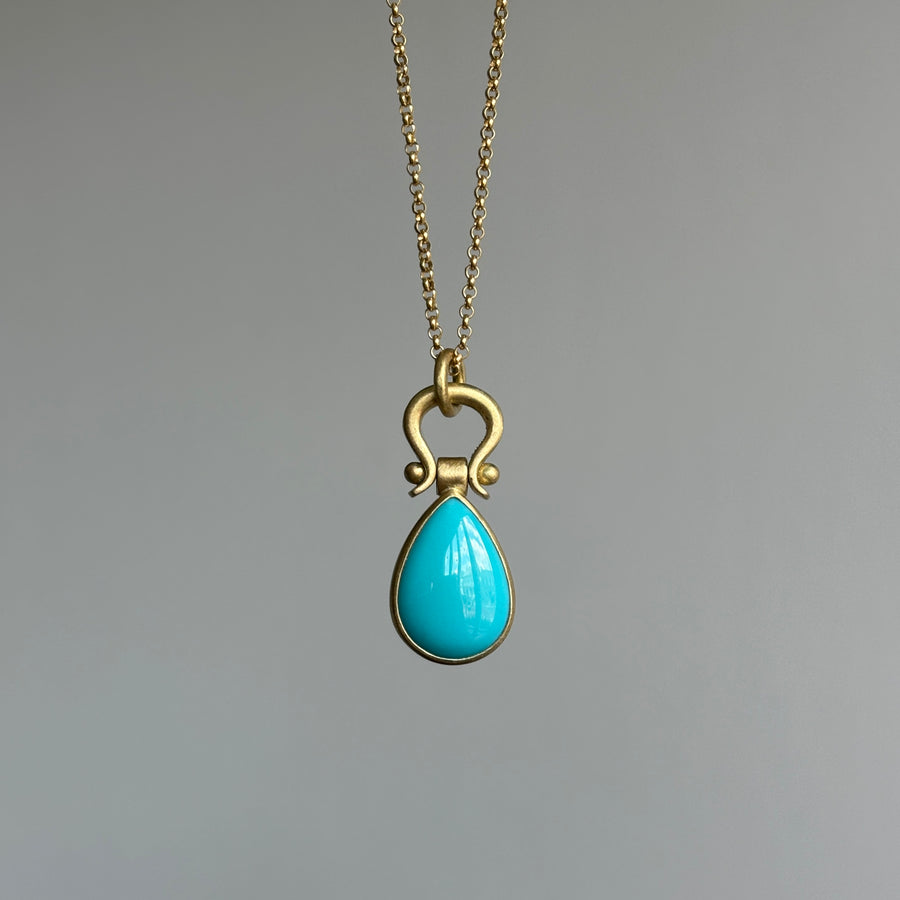 Sleeping Beauty Turquoise Drop Pendant