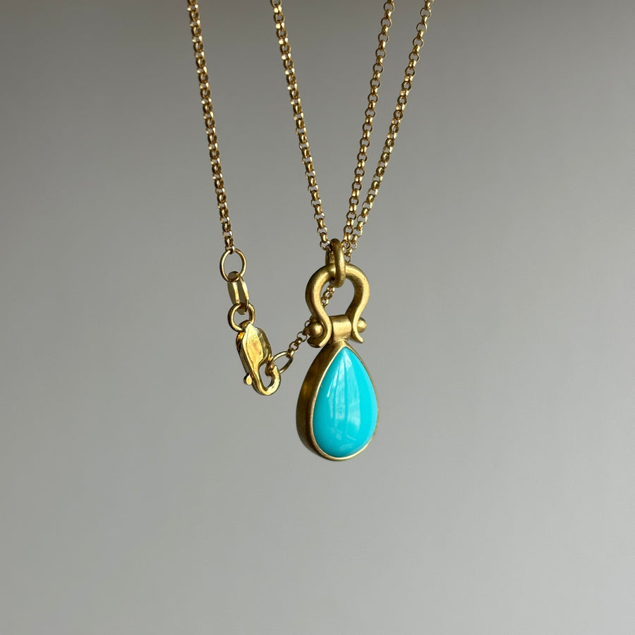 Sleeping Beauty Turquoise Drop Pendant