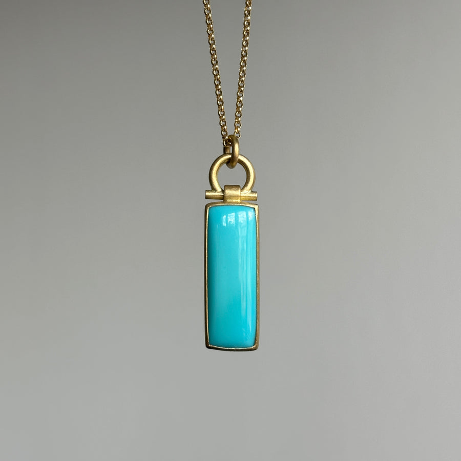 Sleeping Beauty Turquoise Rectangle Pendant