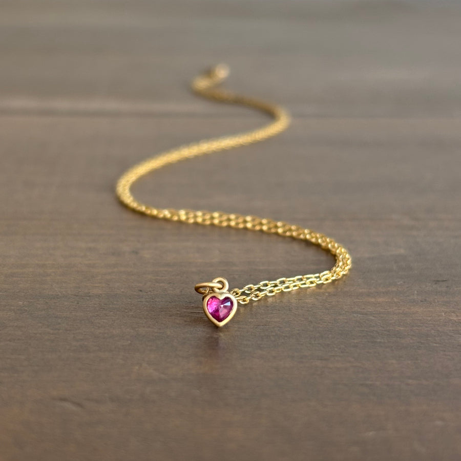 Teeny Ruby Sweetheart Pendant