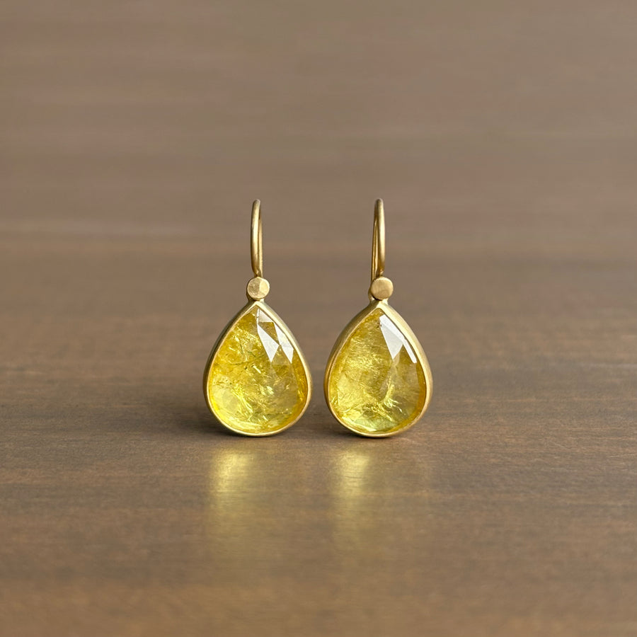 Sunshine Yellow Tourmaline Drop Earrings