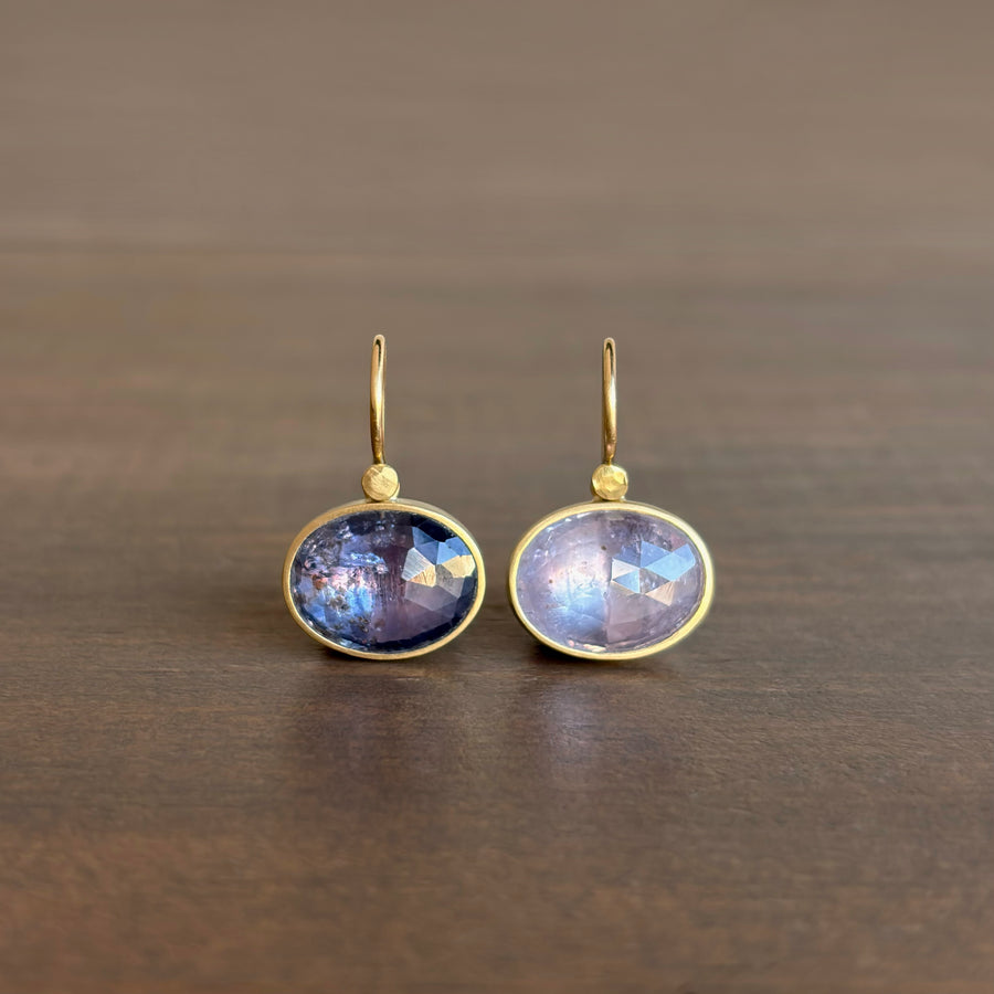 Violet Oval Mismatched Umba Sapphire Earrings