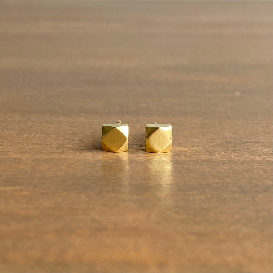 Large Faceted Stud Earrings