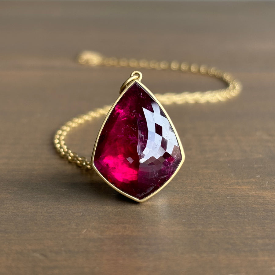 Rubellite Tourmaline Shield Pendant