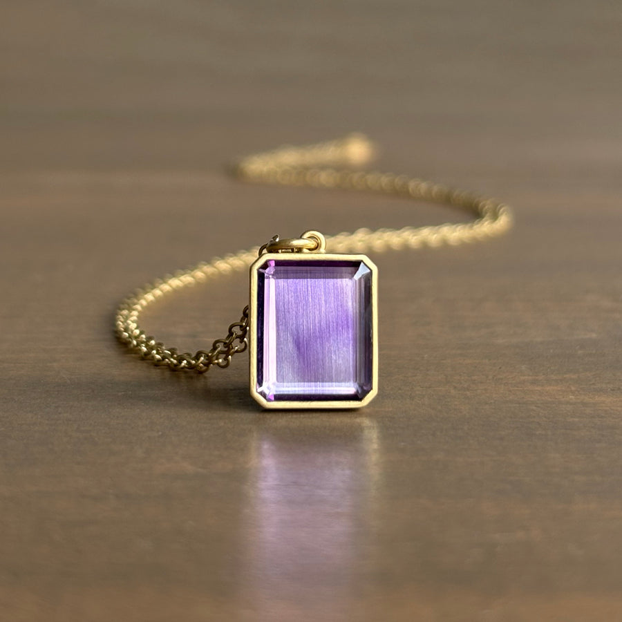 Portrait Cut Amethyst Pendant