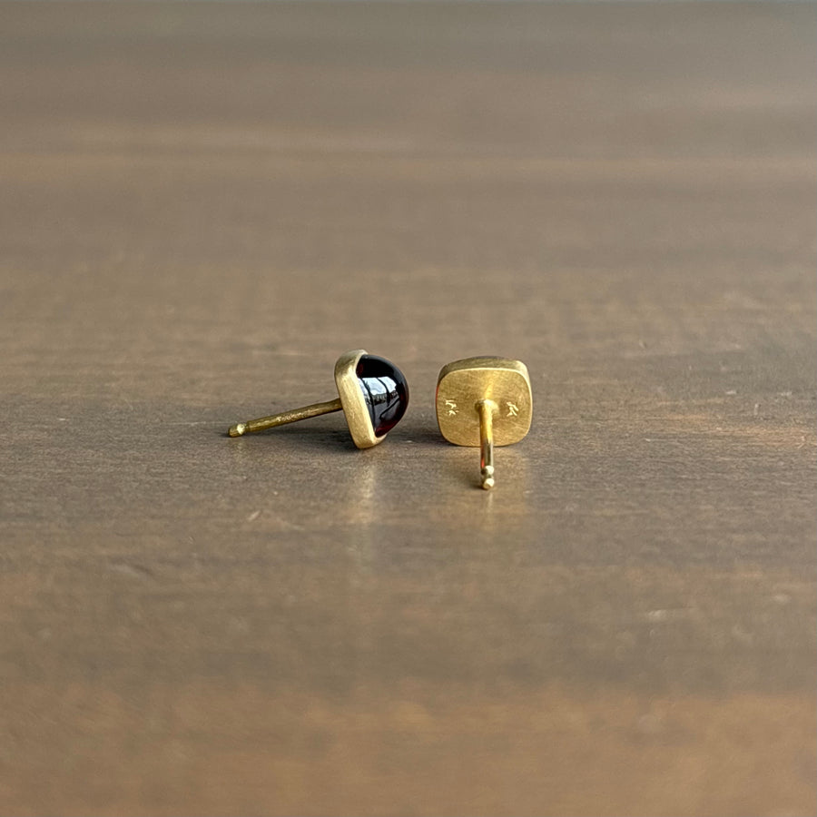 Garnet Cushion Stud Earrings