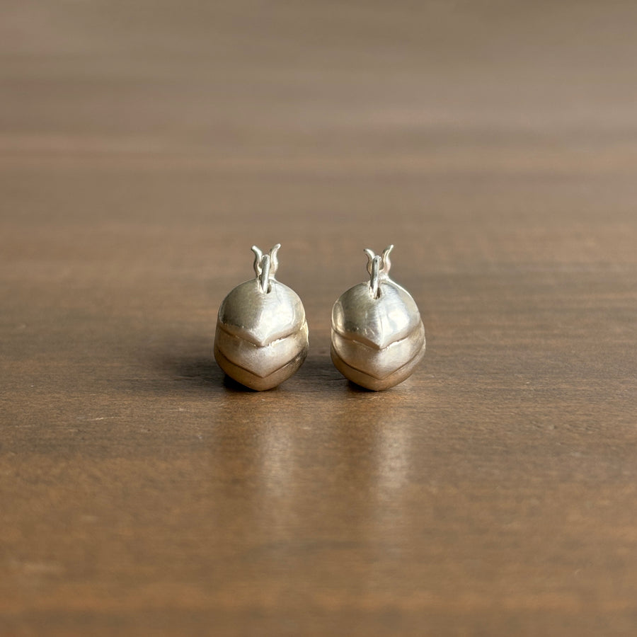 Small Silver Roly Poly Hoop Earrings