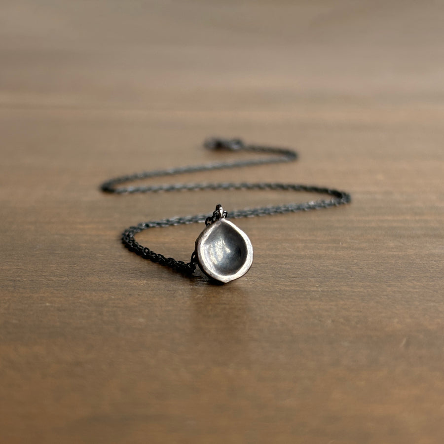 Oxidized Silver Seed Pendant