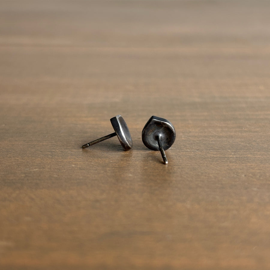 Oxidized Silver Seed Stud Earrings