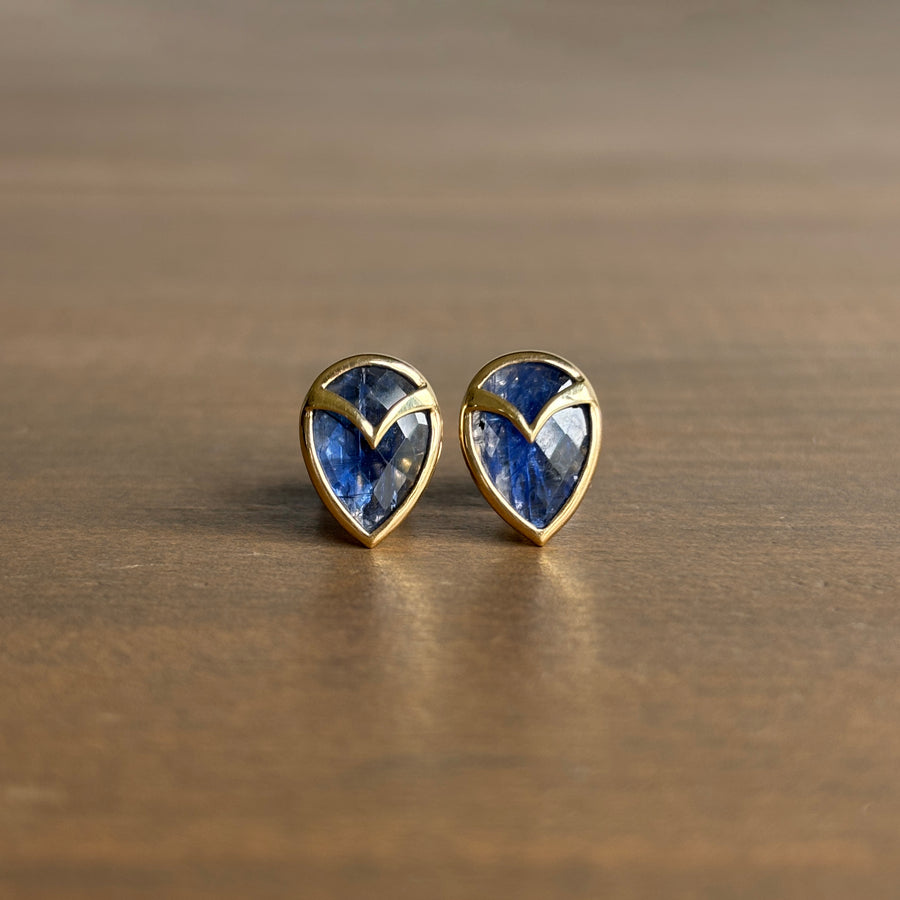 Kyanite Owl Stud Earrings