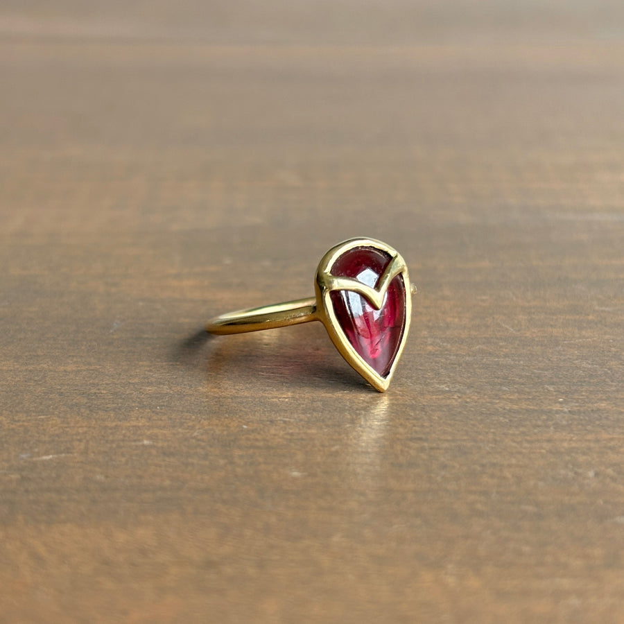 Pink Garnet Owl Ring