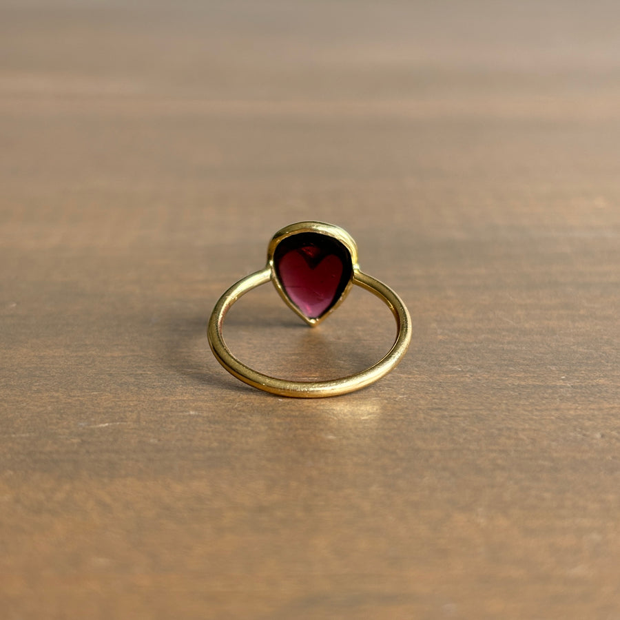 Pink Garnet Owl Ring