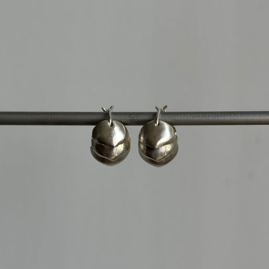 Small Silver Roly Poly Hoop Earrings